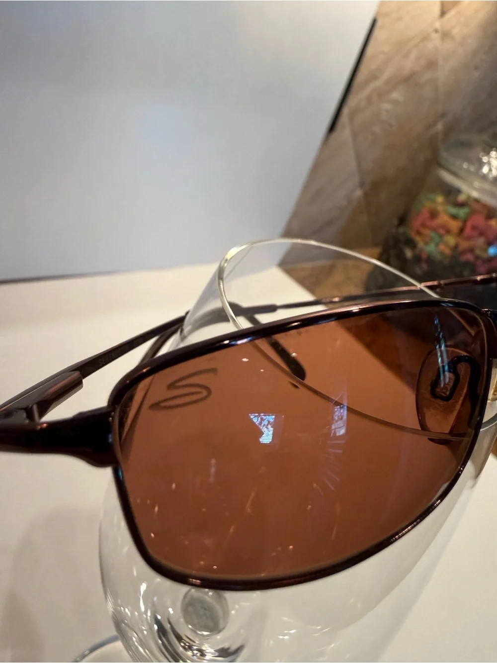 Like New Serengeti Cooper Metal Framed Sunglasses